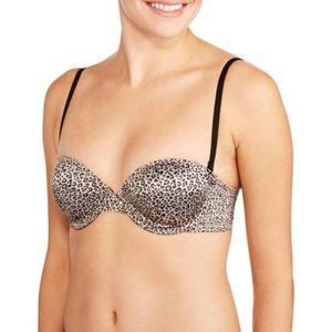 Maidenform Sweet Nothings Strapless Demi Bra in Leopard Print
